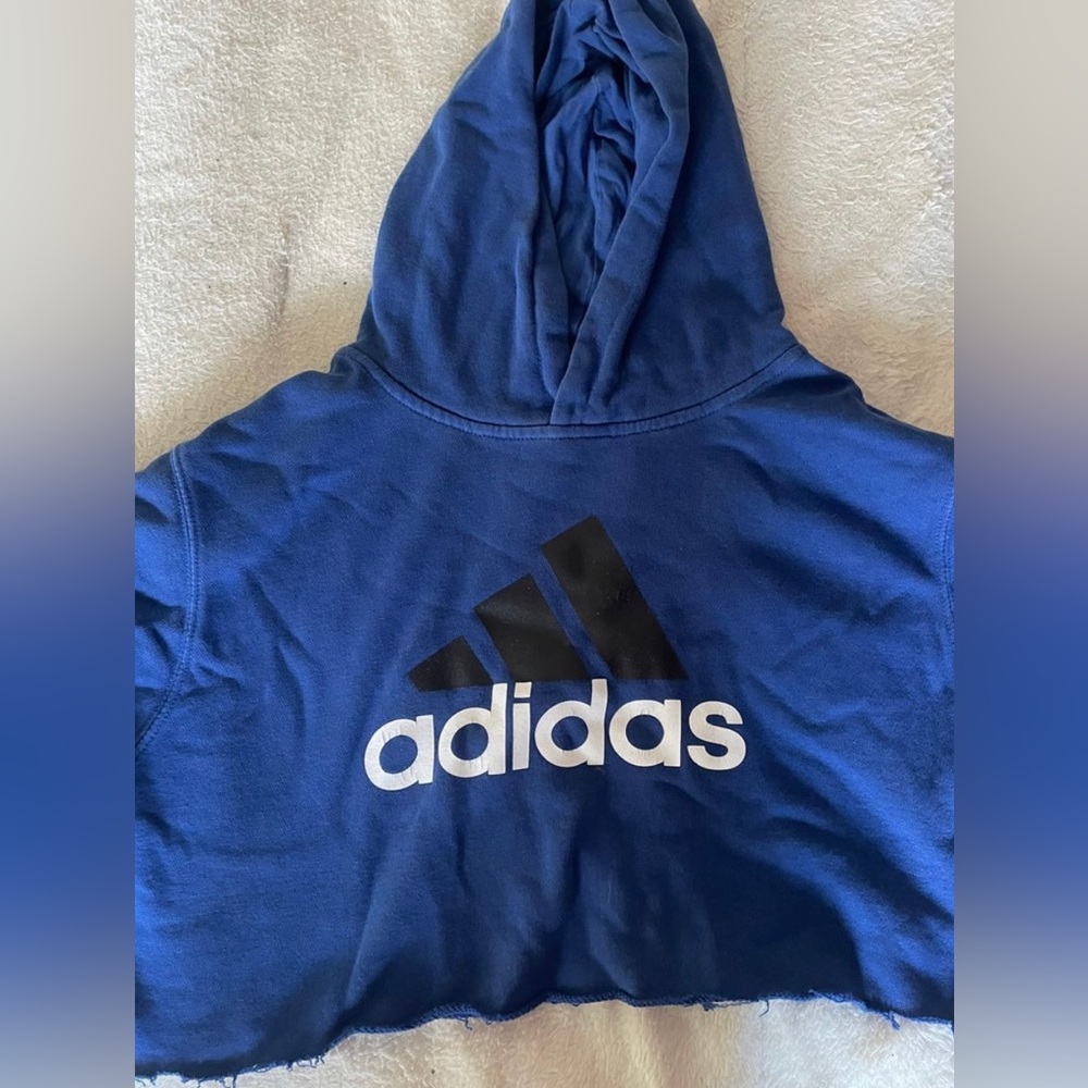 Adidas Blue Cropped hoodie
